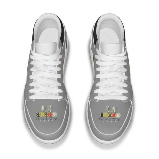 Unity 1 Men's Grey and Black Leather Low Top Sneakers