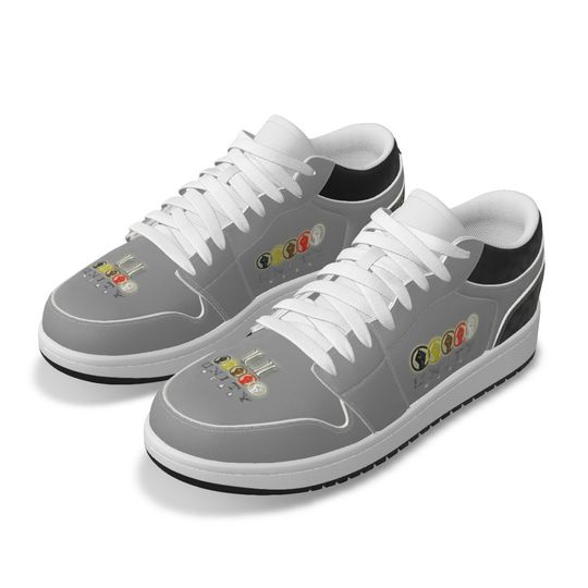 Unity 1 Men's Grey and Black Leather Low Top Sneakers
