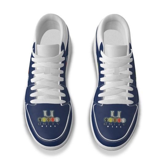 Unity 1's Men's Blue and White Leather Low Top Sneakers