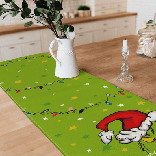 funny character Table Runner | Christmas Decor | Winter Decor | Merry Grin Table Runner