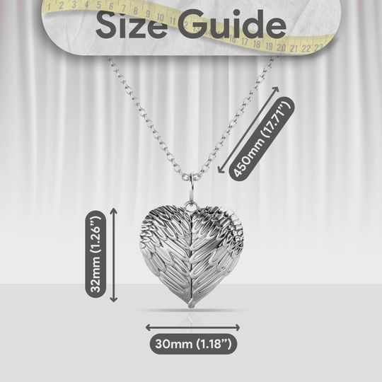Personalized Photo Heart Locket Necklace with Angel Wings