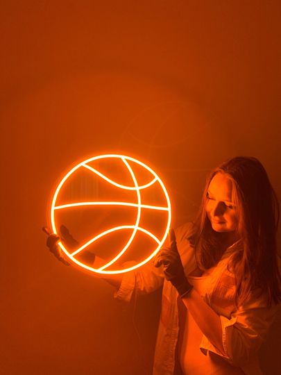 Basketball LED Neon Sign: Sports Bedroom Decor