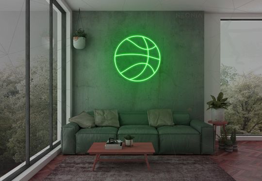 Basketball LED Neon Sign: Sports Bedroom Decor