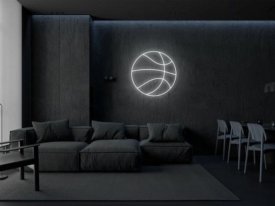 Basketball LED Neon Sign: Sports Bedroom Decor