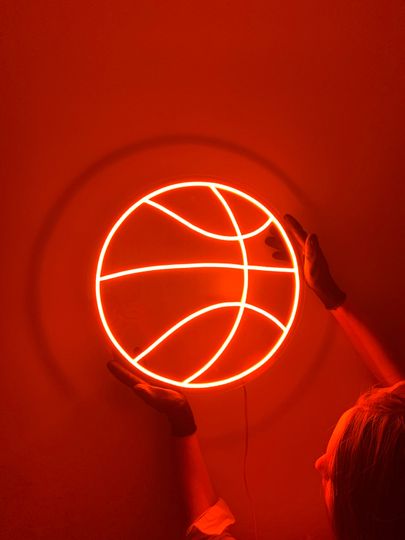 Basketball LED Neon Sign: Sports Bedroom Decor