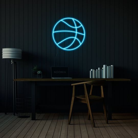 Basketball LED Neon Sign: Sports Bedroom Decor