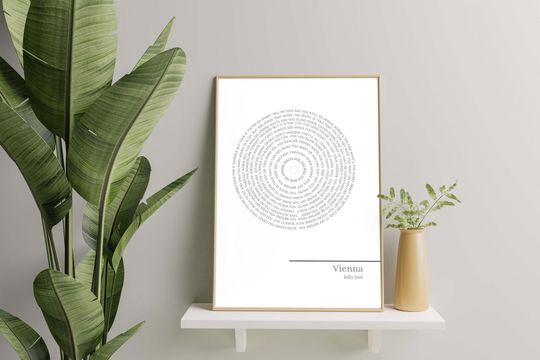 Vienna Billy Joel Poster, Lyrics Wall Art
