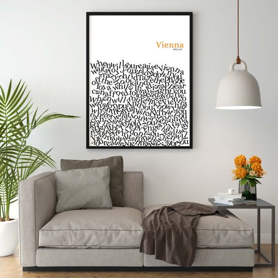 Vienna Billy Joel Poster, Lyrics Wall Art