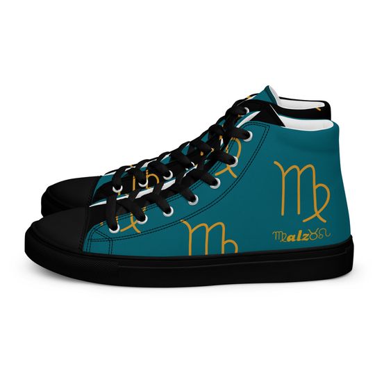 Jacksonville Jaguar Zodiac Sign Shoes l Adult Gym Sneakers l Astrology Hightops l Custom High Top Canvas Shoe l Pattern Gift Football Kicks