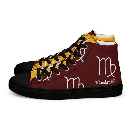Washington Commanders Zodiac Sign Shoes l Adult Gym Sneakers l Astrology Hightops l Custom High Top Canvas Shoe Pattern Gift Football Kicks