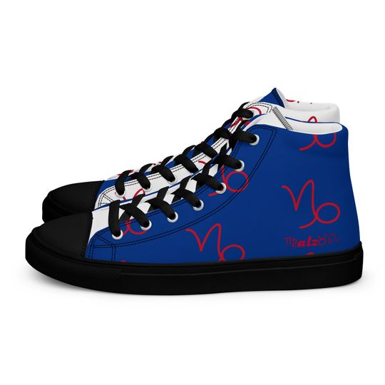 Buffalo Bills Zodiac Sign Shoes l Adult Gym Sneakers l Astrology Hightops l Custom High Top Canvas Shoe l Pattern Gift l Football Kicks