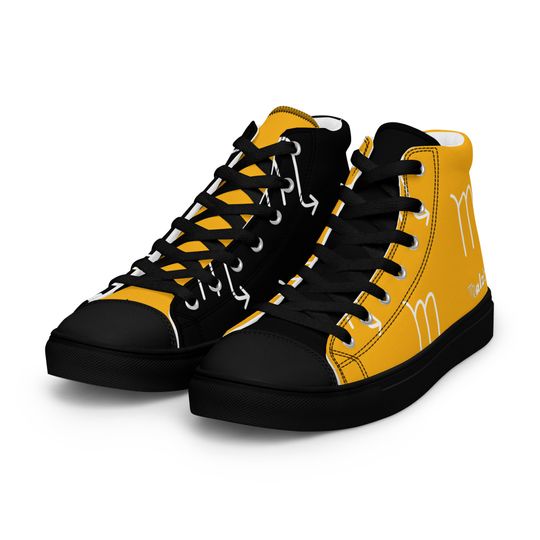 Pittsburg Steeler Zodiac Sign Shoes l Adult Gym Sneakers l Astrology Hightops l Custom High Top Canvas Shoe l Pattern Gift l Football Kicks