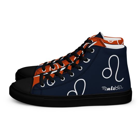 Chicago Bears Zodiac Sign Shoes l Adult Gym Sneakers l Astrology Hightops l Custom High Top Canvas Shoe l Pattern Gift l Football Kicks
