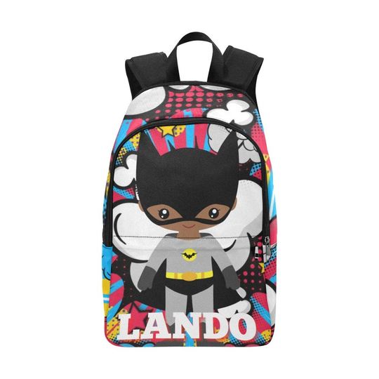 Black Boy Bat Superhero Backpack, Theme Park Backpack, Disney World Backpack