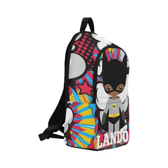 Black Boy Bat Superhero Backpack, Theme Park Backpack, Disney World Backpack
