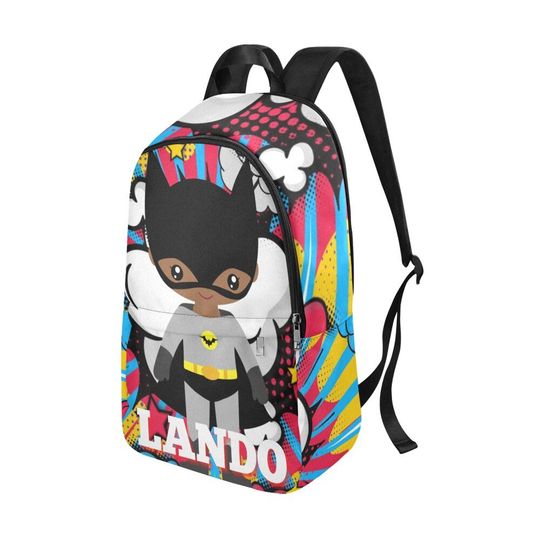 Black Boy Bat Superhero Backpack, Theme Park Backpack, Disney World Backpack