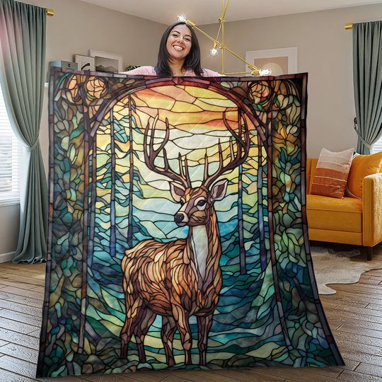 Vintage Reindeer Quilt Bedding Set: Christmas Cabin Decor