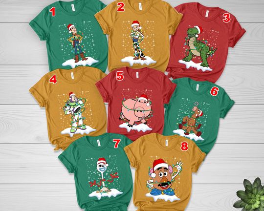 Disney Christmas Toy Story Group xmas Lights Shirt, Disneyland Xmas Matching Shirt