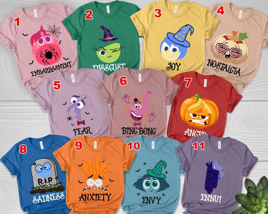 Inside Out Halloween Characters Shirts,Inside Out 2 Shirt, Disneyland Trip Shirt