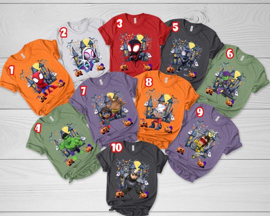 Spidey and His Amazing Friends Halloween Group Shirt, Disney Spidey Shirt