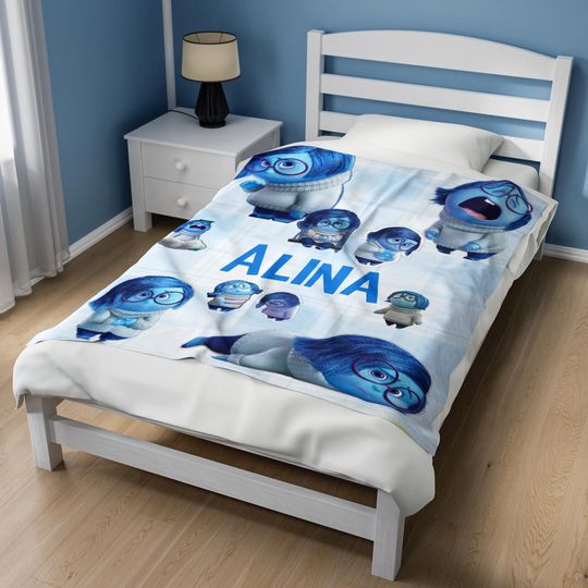Personalized Inside Out 2 Characters Blanket, Custom Name Characters Sadness Anxiety Envy Anger Ennui Embarrassment Blankets