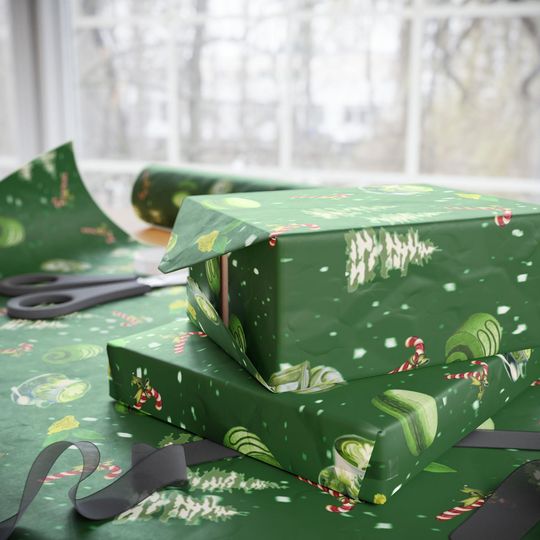 Matcha Dessert Matcha Christmas Wrapping Papers | Holiday Dessert Pattern