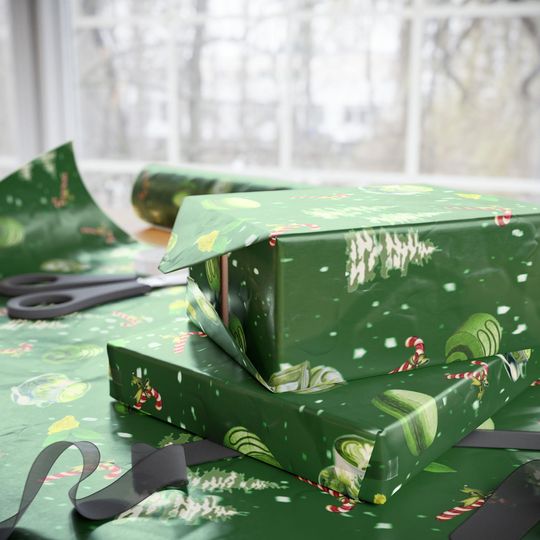 Matcha Dessert Matcha Christmas Wrapping Papers | Holiday Dessert Pattern
