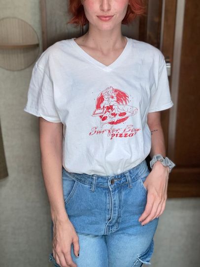 Stranger Things Inspired Season 4 Surfer Boy Pizza tee