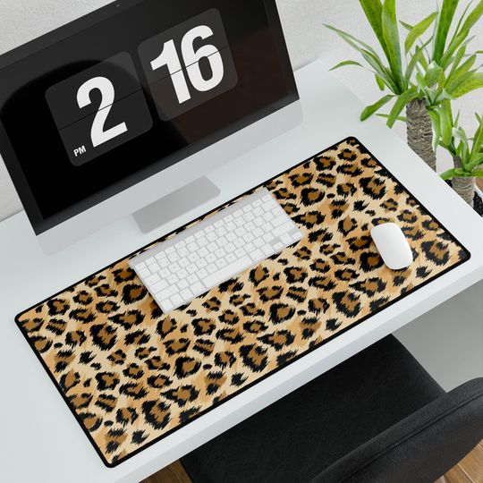 Large Leopard Desk Mat, Desk Accessories Decor