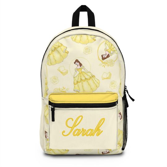 Custom Belle Backpack Personalized School Bag Belle Beauty and the Beast Bookbag Princess Personalized kid backpack Disney Belle School Bag