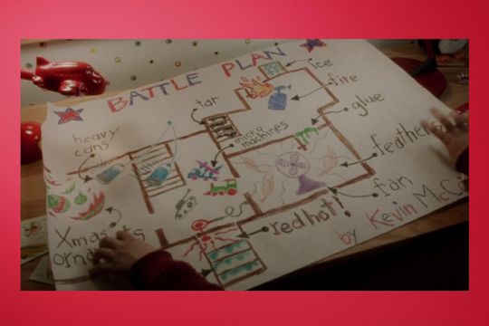 Home alone wrapping paper - battle plans - hand illustrated
