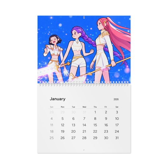 Kpop Demon Hunters Wall Calendar 2026 | Gift for girls