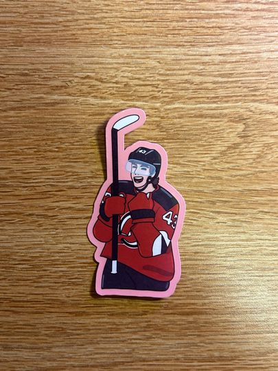 Luke Hughes Jersey Sticker | New Jersey Devils Water Resistant Sticker