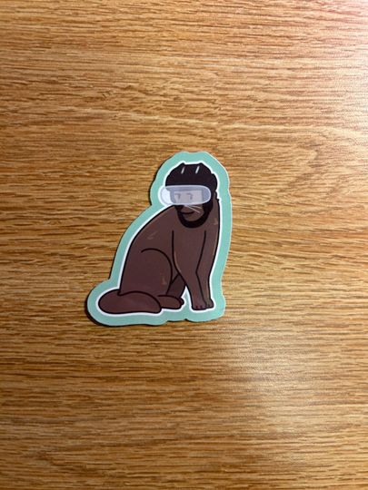 Hockey Cat Water-Resistant Sticker