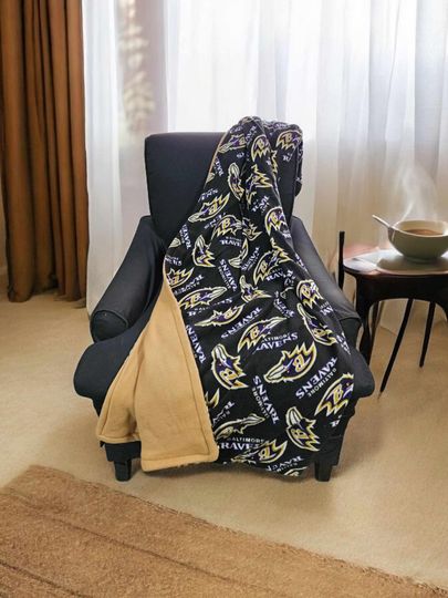 Baltimore Ravens football reversible fleece throw blanket