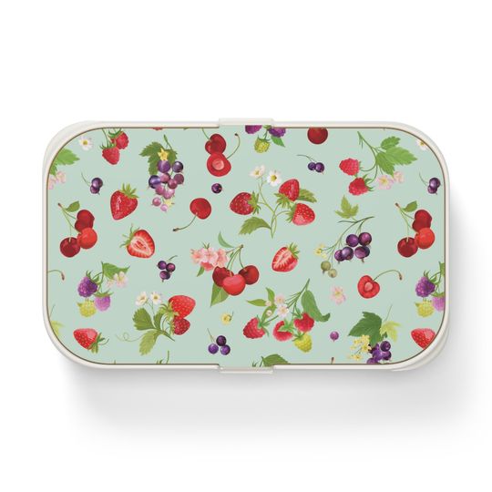 Cherries and Strawberries Bento Lunch Box, Student Lunch Box, Back To School Gift