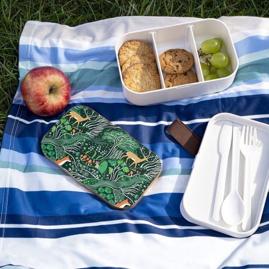 Emerald Forest Bento Lunch Box, Student Lunch Box, Back To School Gift