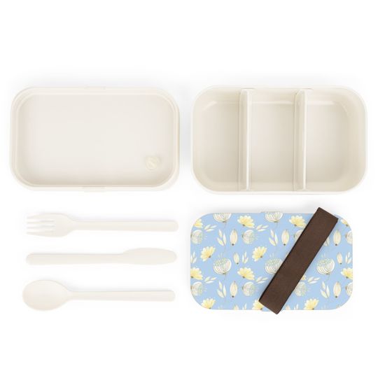 Yellow Flowers Bento Lunch Box, Student Lunch Box, Back To School Gift