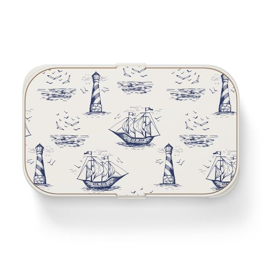 Vintage Ships Bento Lunch Box, Student Lunch Box, Back To School Gift