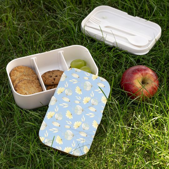 Yellow Flowers Bento Lunch Box, Student Lunch Box, Back To School Gift