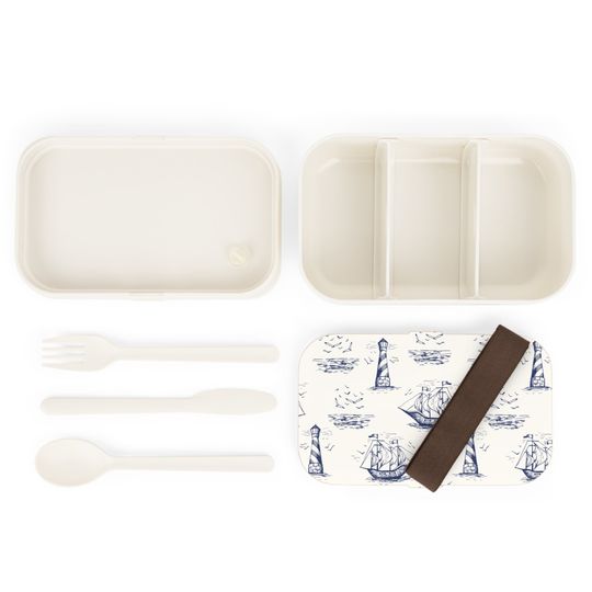 Vintage Ships Bento Lunch Box, Student Lunch Box, Back To School Gift
