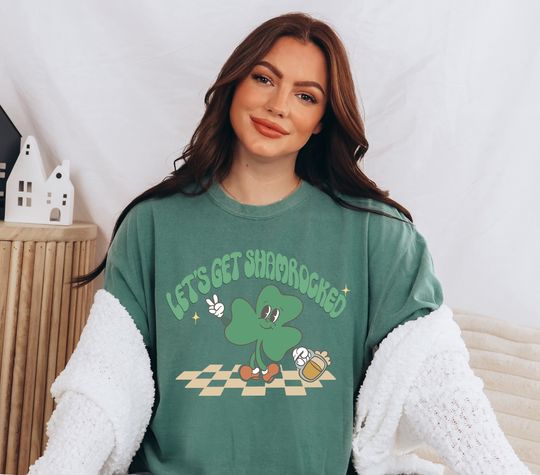 Retro St Patty's Day Comfort Colors Shirt, Lets Get Lucked Up, Vintage St Patricks Day T-Shirt