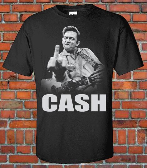 Johnny Cash Singing Classic T-Shirt, Middle Finger T-Shirt