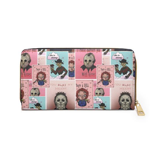 Horror Valentines Day Leather Wallet