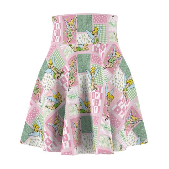 Tinkerbell Patchwork Women's Skater Skirt (AOP)