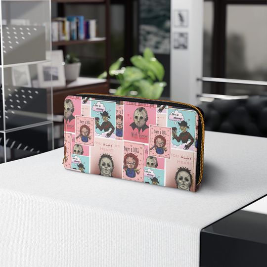 Horror Valentines Day Leather Wallet