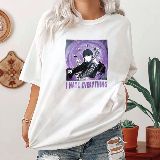 I Hate Everything Wednesday 90s Shirt, Wednesday Addams Shirt