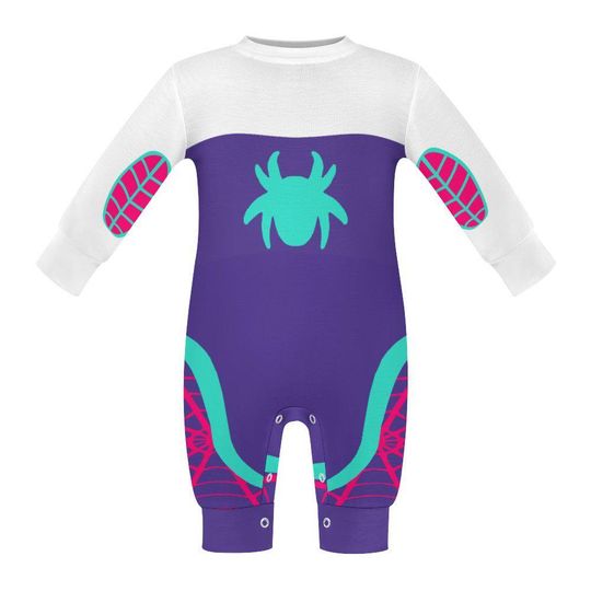 Spider Friends - Ghost - Spider - Cosplay - Halloween - Disney Bounding - Toddler Baby Long Sleeve Romper