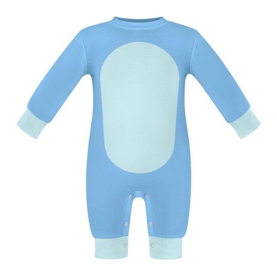 Baby Blue 3D Long Sleeve Romper for Toddlers