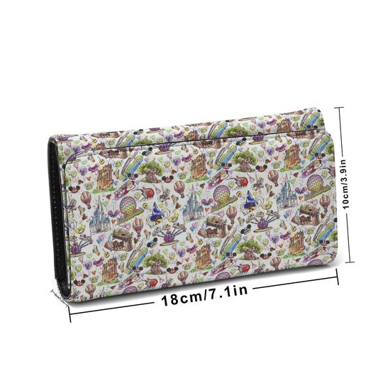 Disney World Parks Doodles Wallet - Disney Leather Wallet